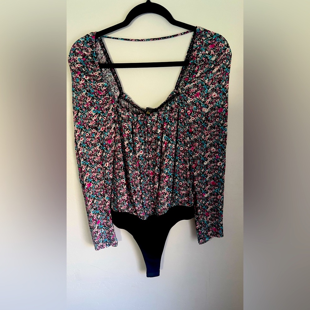 AFRM Nordstroms Floral Long Sleeve Bodysuit XS NWT